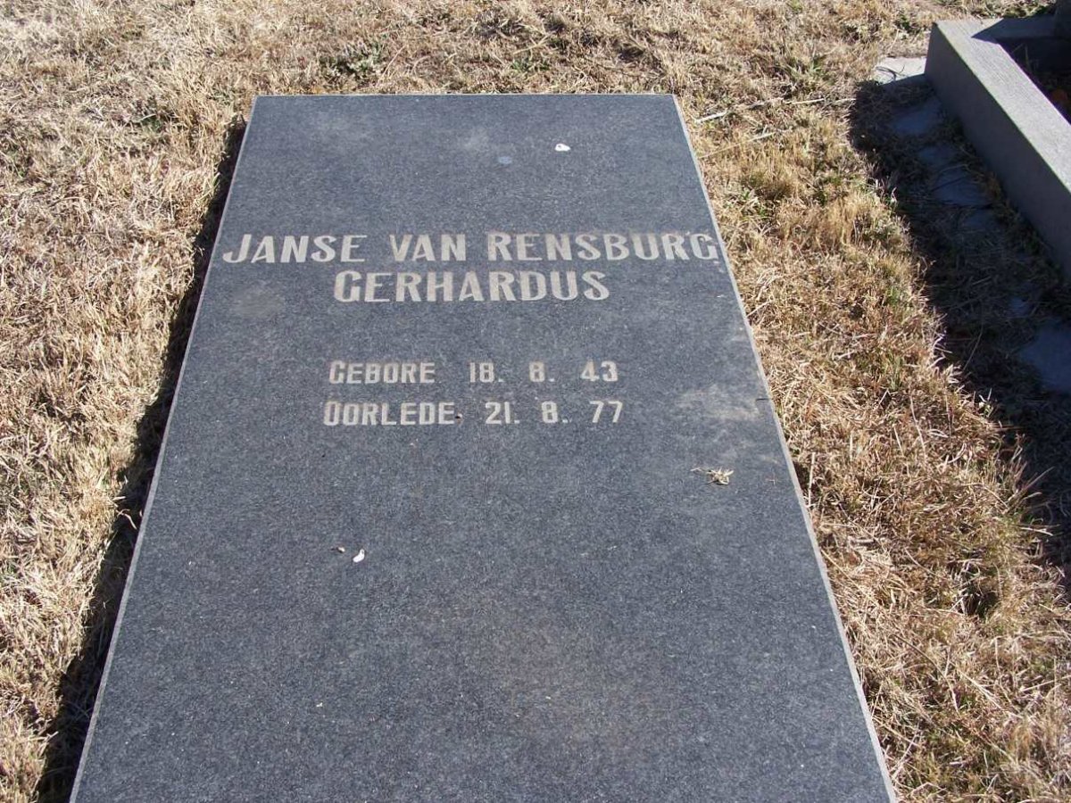 RENSBURG Gerhardus, Janse van 1943-1977