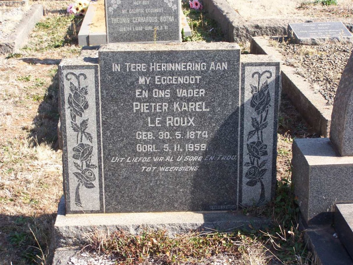ROUX Pieter Karel, le 1874-1959
