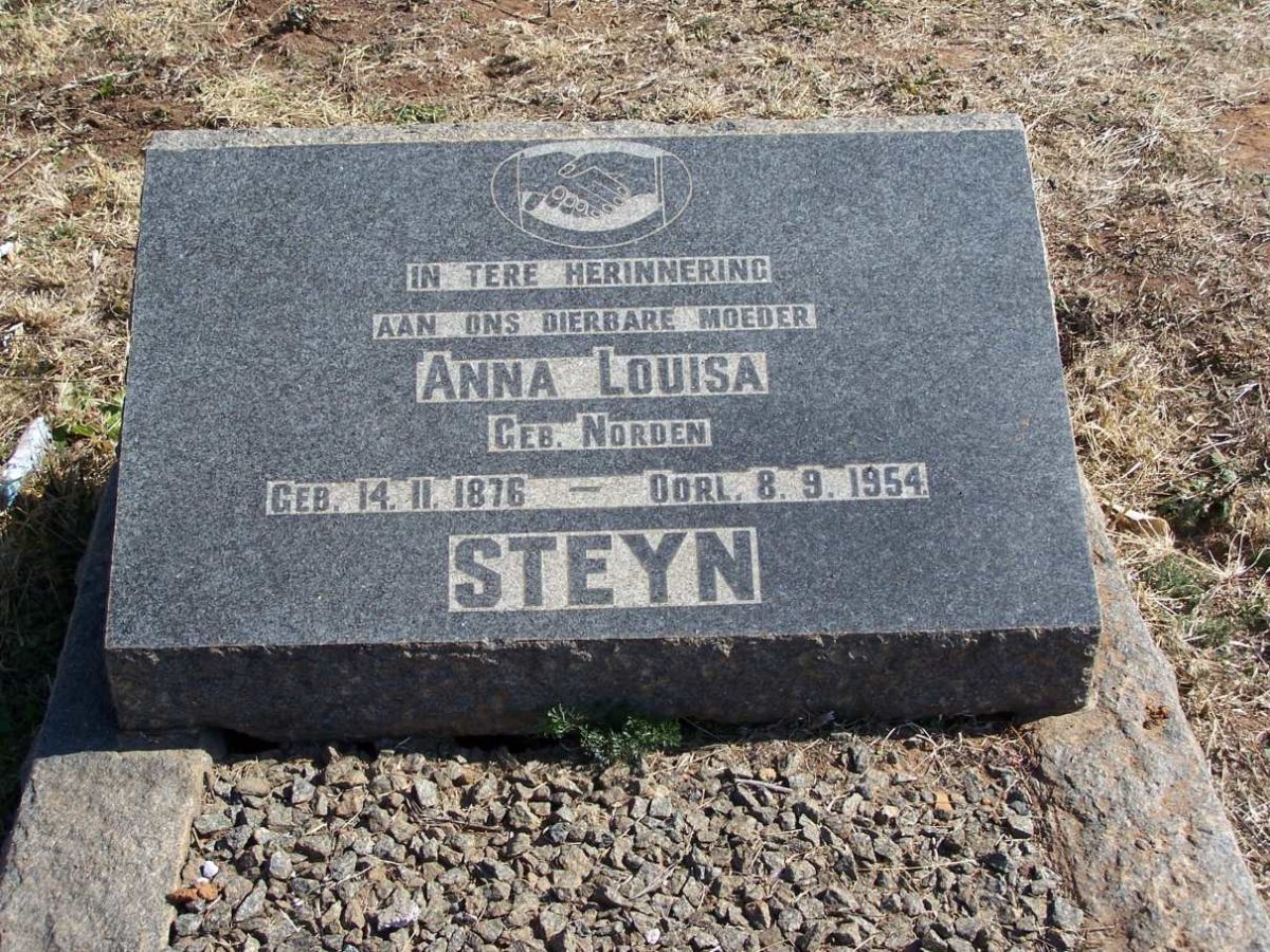 STEYN Anna Louisa nee NORDEN 1876-1954