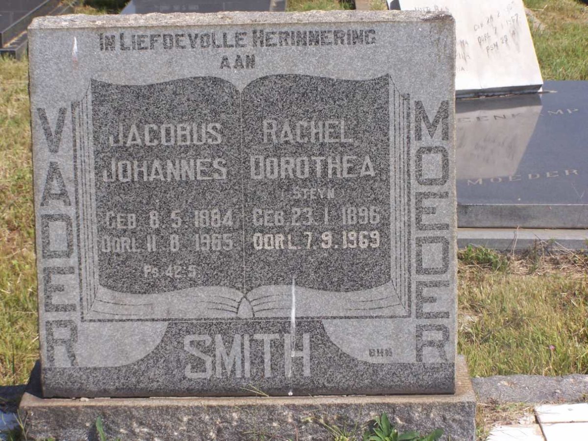 SMITH Jacobus Johannes 1884-1965 &amp; Rachel Dorothea STEYN 1896-1969