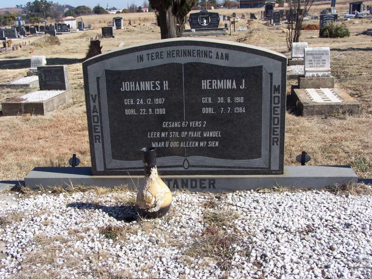 STANDER Johannes H. 1907-1980 &amp; Hermina J. 1910-1984
