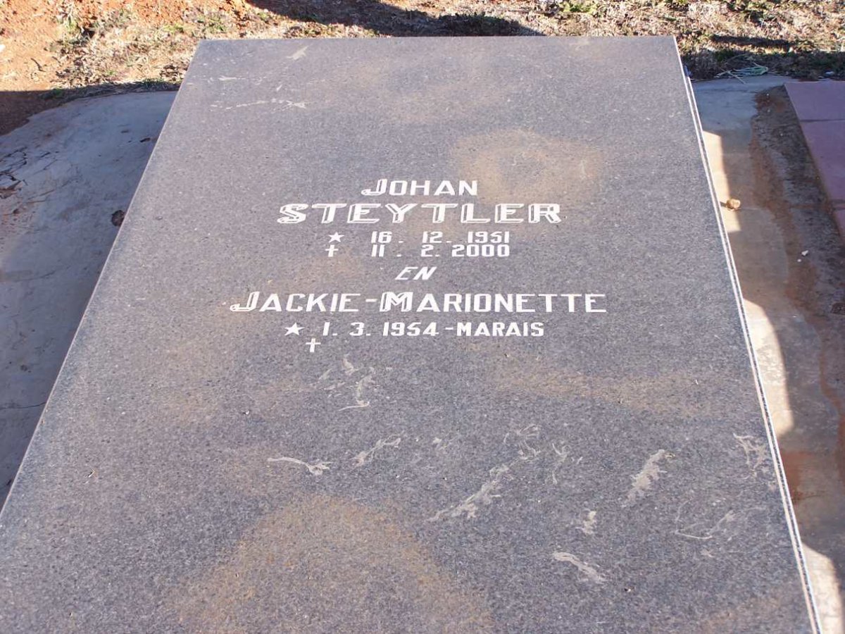 STEYTLER Johan 1951-2000 &amp; Jackie-Marionette MARAIS 1954-