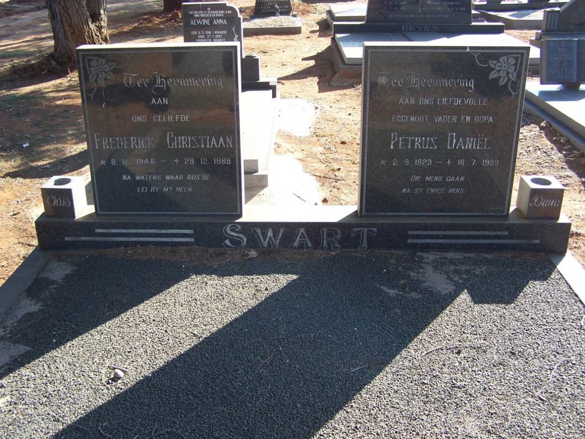 SWART Petrus Daniel 1929-1989 :: SWART Frederick Christiaan 1946-1988