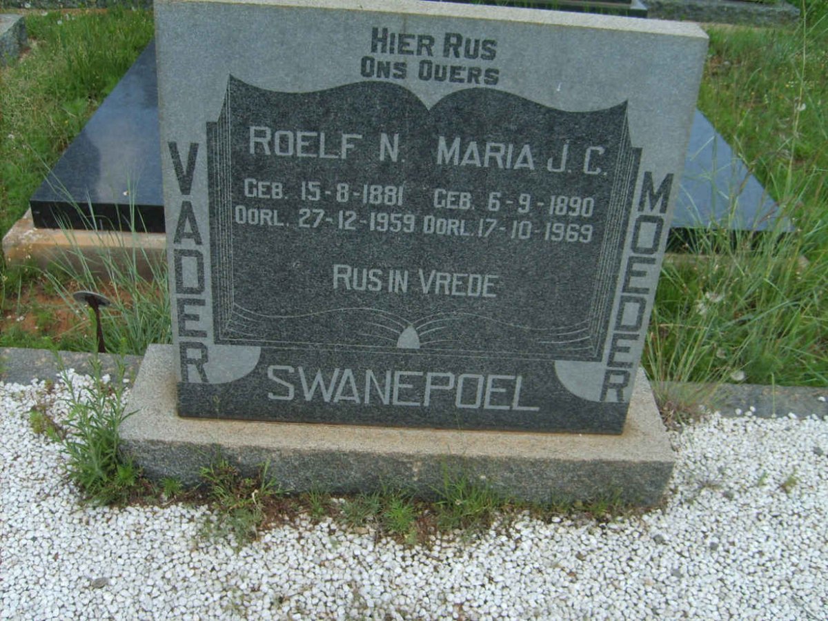 SWANEPOEL Roelf N. 1881-1959 &amp; Maria J.C. 1890-1969