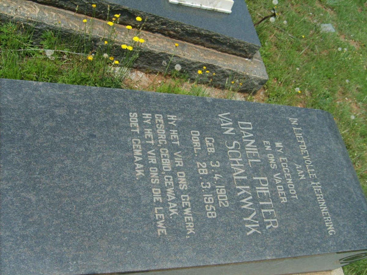 SCHALKWYK Daniel Pieter, van 1902-1958