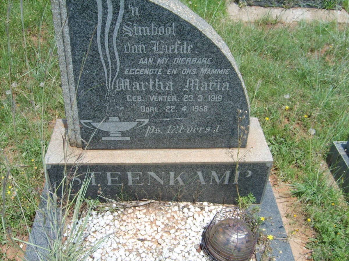 STEENKAMP Martha Maria nee VENTER 1919-1958