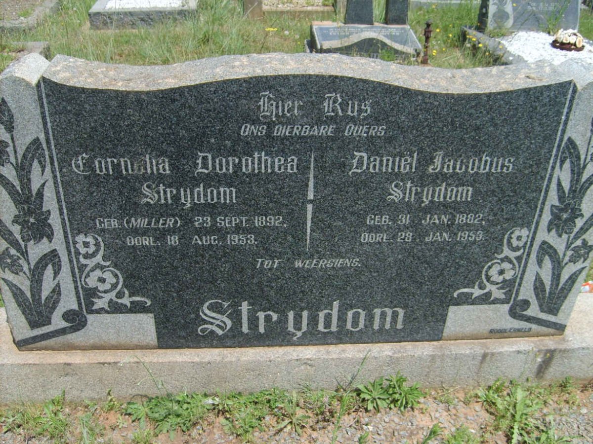 STRYDOM Daniel Jacobus 1882-1953 &amp; Cornelia Dorothea MILLER 1892-1953