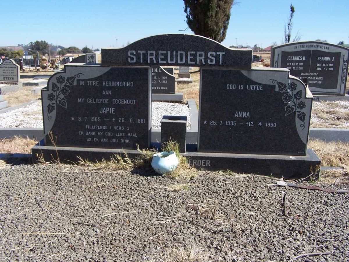 STREUDERST Japie 1905-1981 &amp; Anna 1905-1990