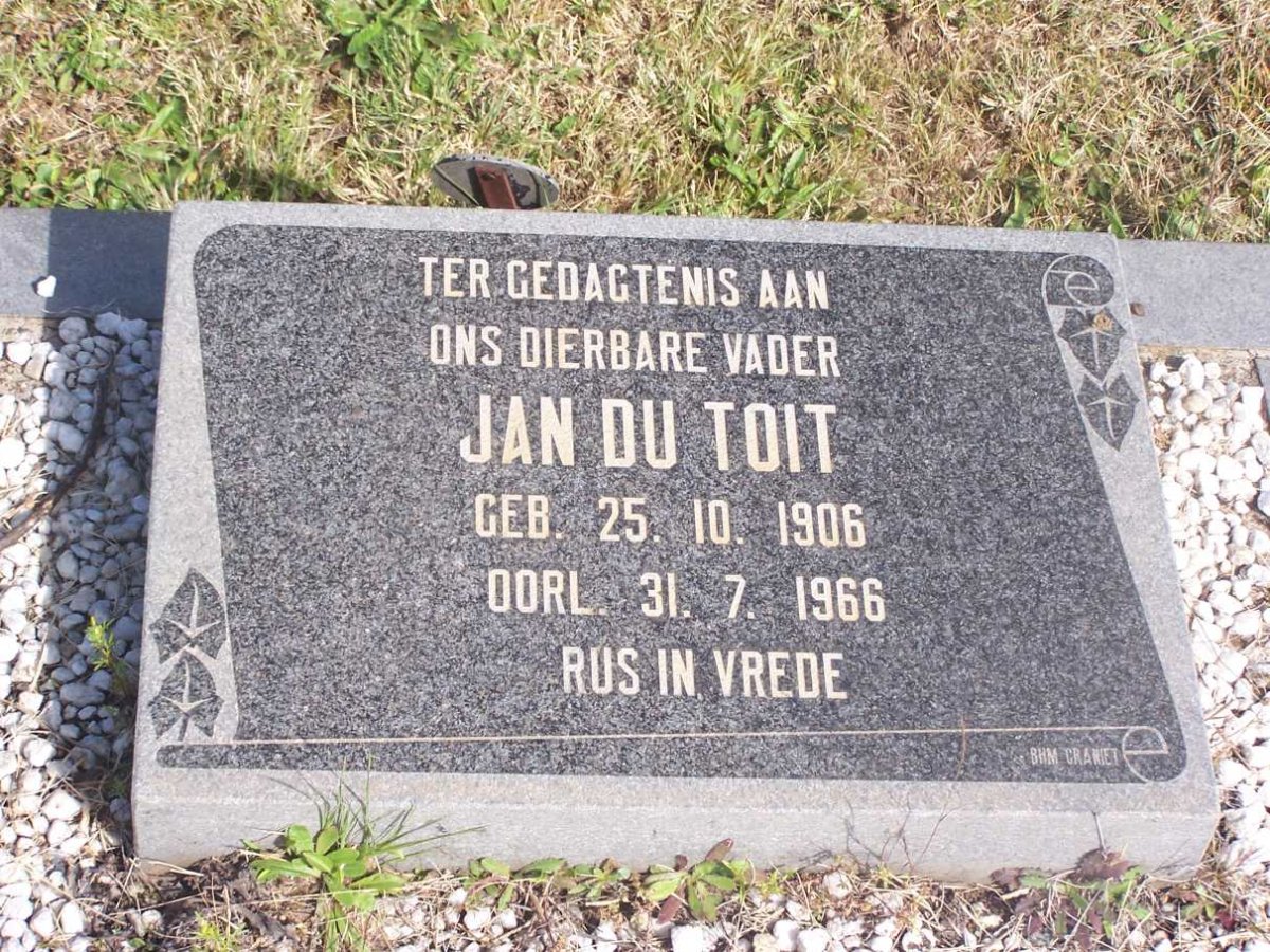 TOIT Jan, du 1906-1966