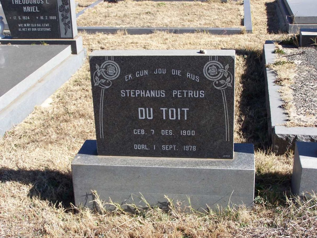 TOIT Stephanus Petrus, du 1900-1978