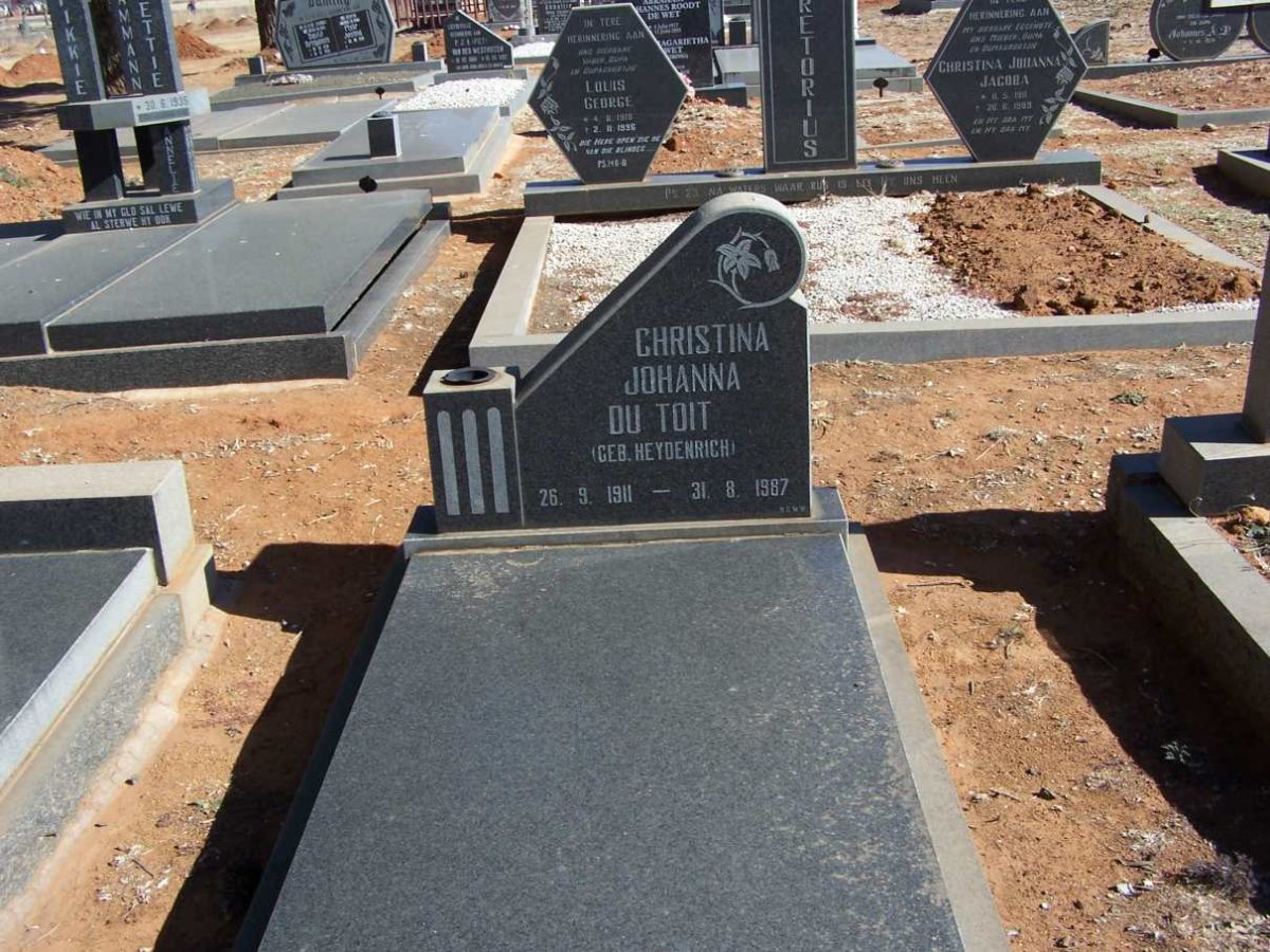 TOIT Christina Johanna, du nee HEYDENRICH 1911-1987