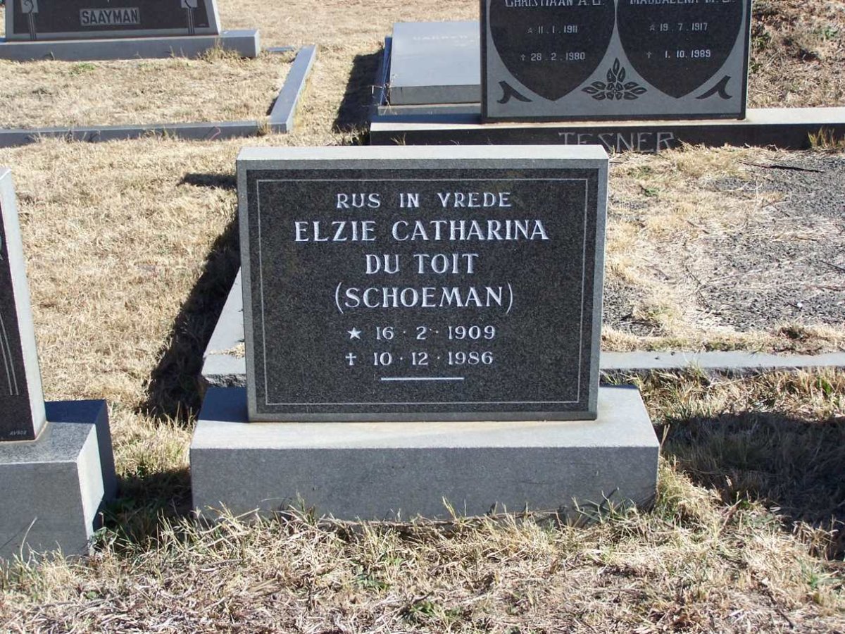 TOIT Elzie Catharina, du nee SCHOEMAN 1909-1986