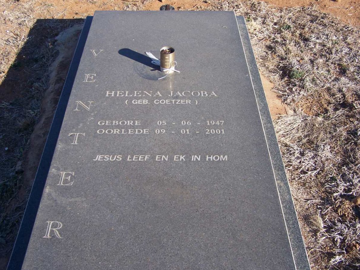 VENTER Helena Jacoba nee COETZER 1947-2001