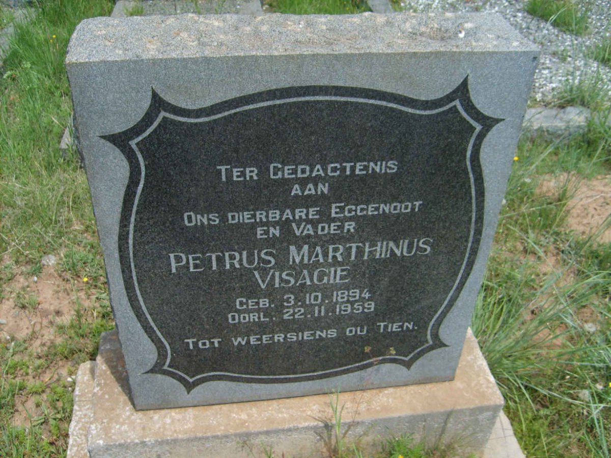 VISAGIE Petrus Marthinus 1894-1959