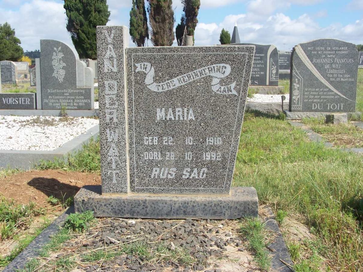 WATT Maria, van der  1910-1992