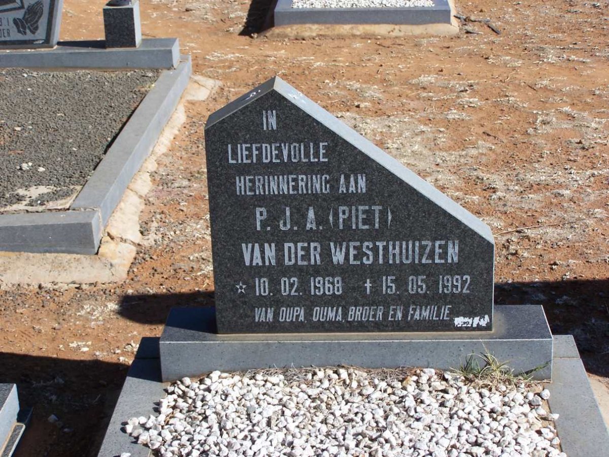 WESTHUIZEN P. J. A., van der 1968-1992