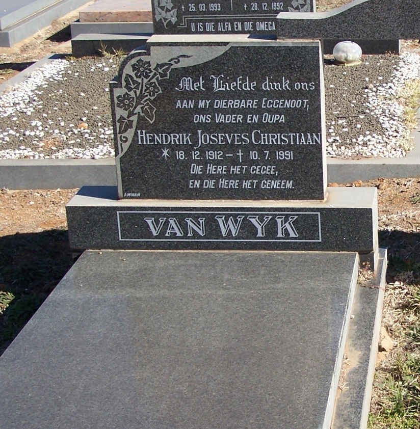 WYK Hendrik Joseves Christiaan, van 1912-1991
