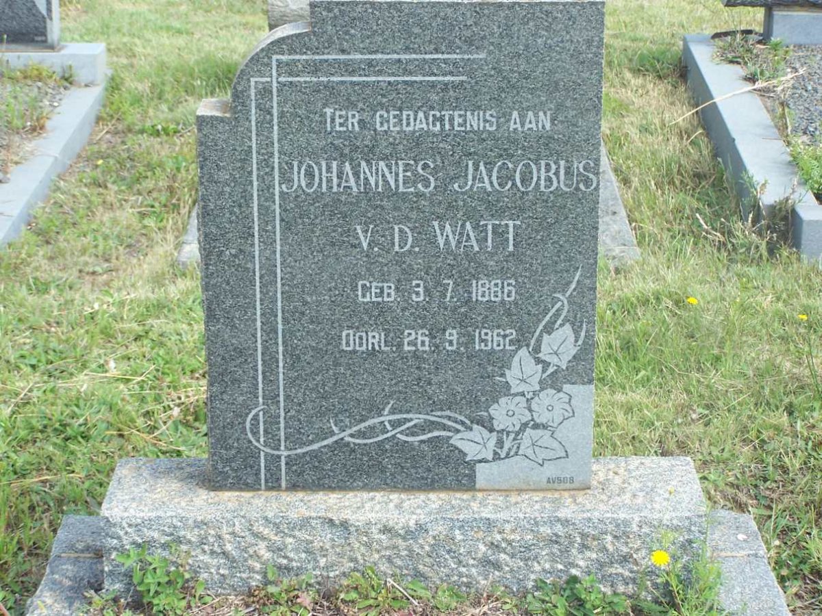 WATT Johannes Jacobus, van der 1886-1962