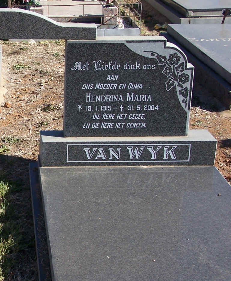 WYK Hendrina Maria, van 1915-2004