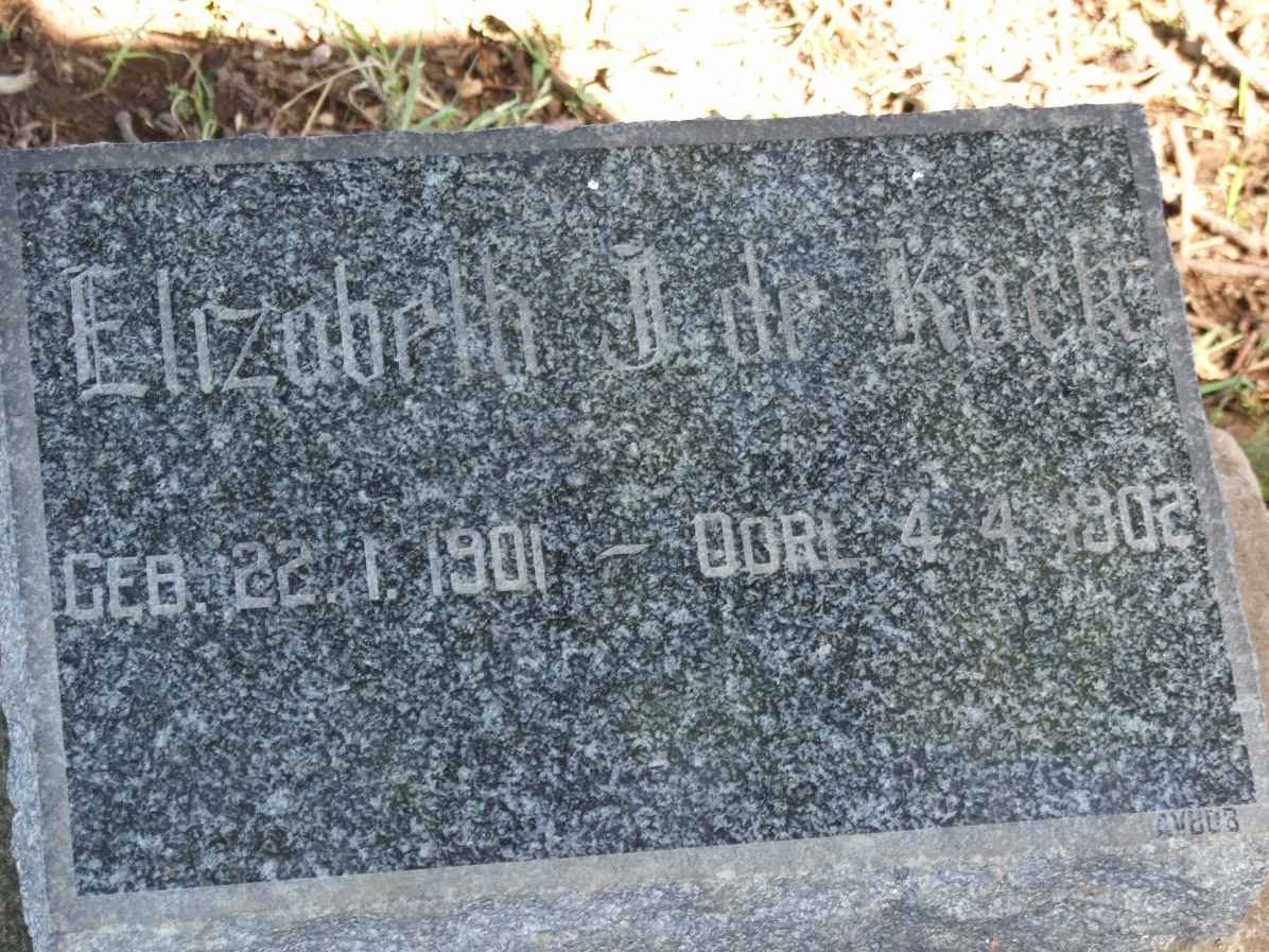 KOCK Elizabeth J., de 1901-1902