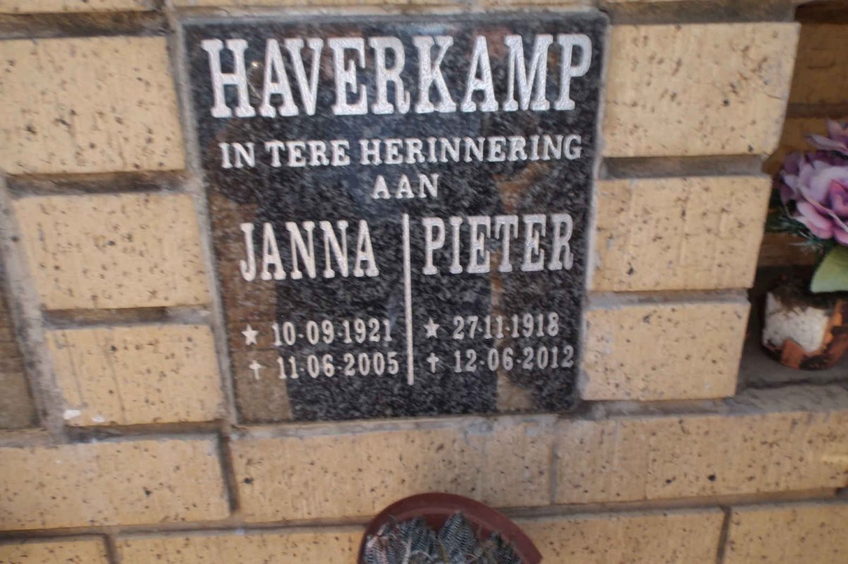HAVERKAMP Pieter 1918-2012 &amp; Janna 1921-2005