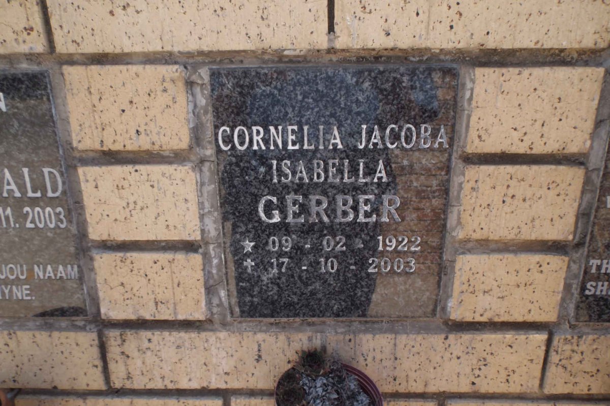 GERBER Cornelia Jacoba Isabella 1922-2003