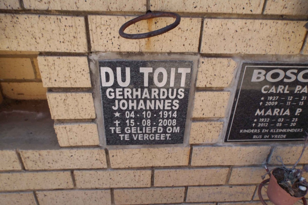 TOIT Gerhardus Johannes, du 1914-2008
