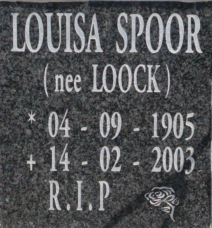SPOOR Louisa nee LOOCK 1905-2003