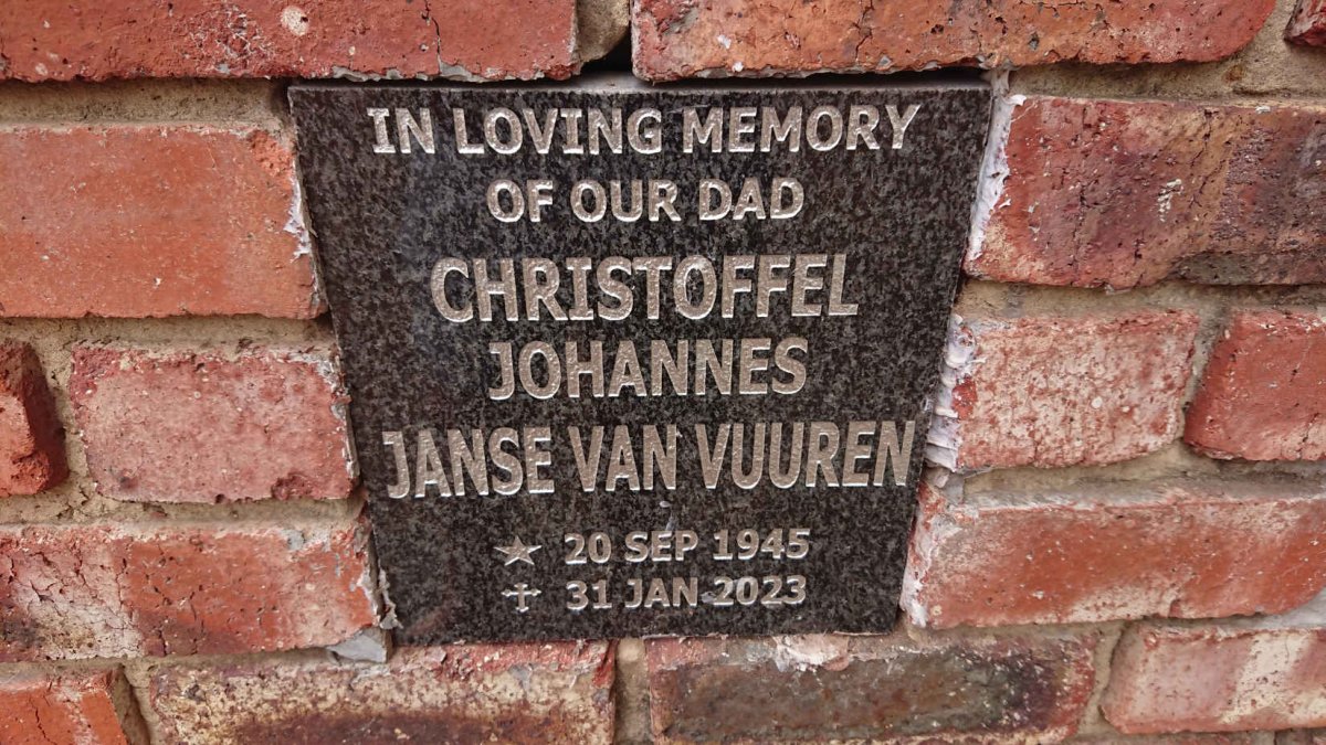 VUUREN Christoffel Johannes, Janse van 1945-2023