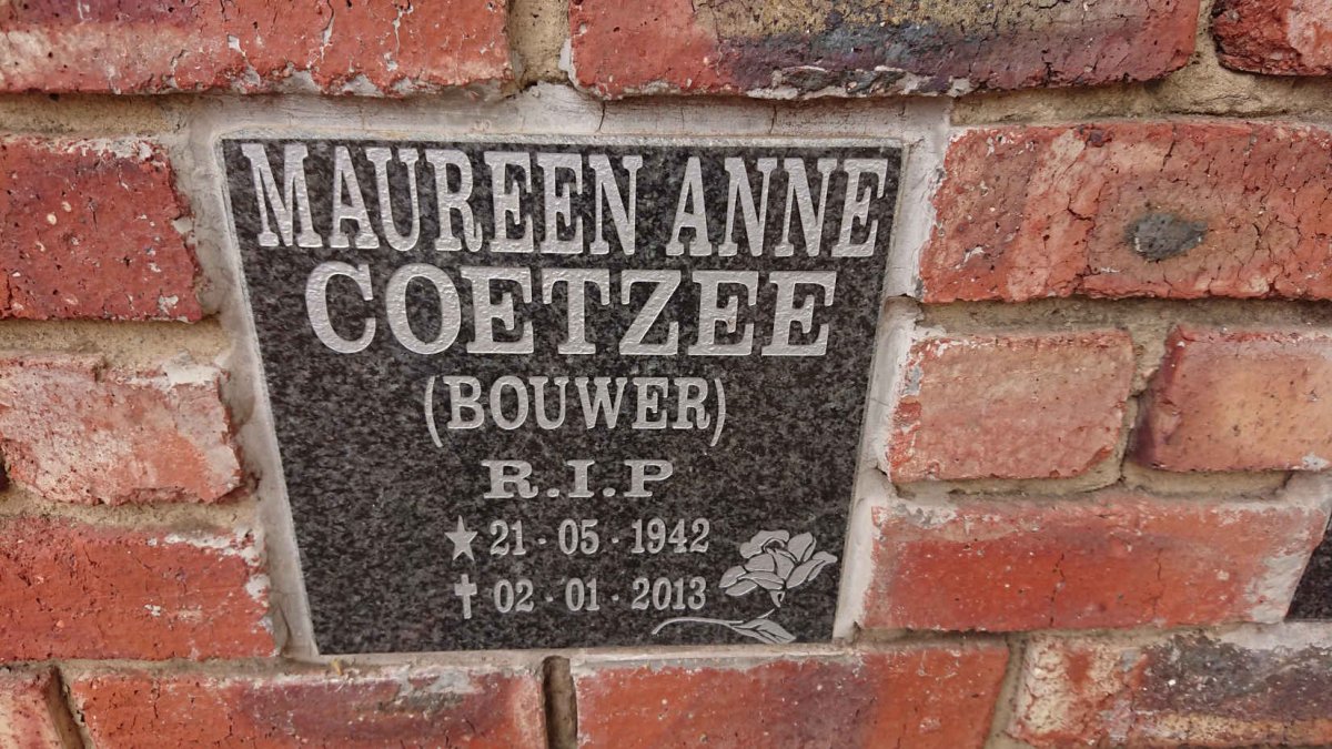 COETZEE Maureen Anne nee BOUWER 1942-2013
