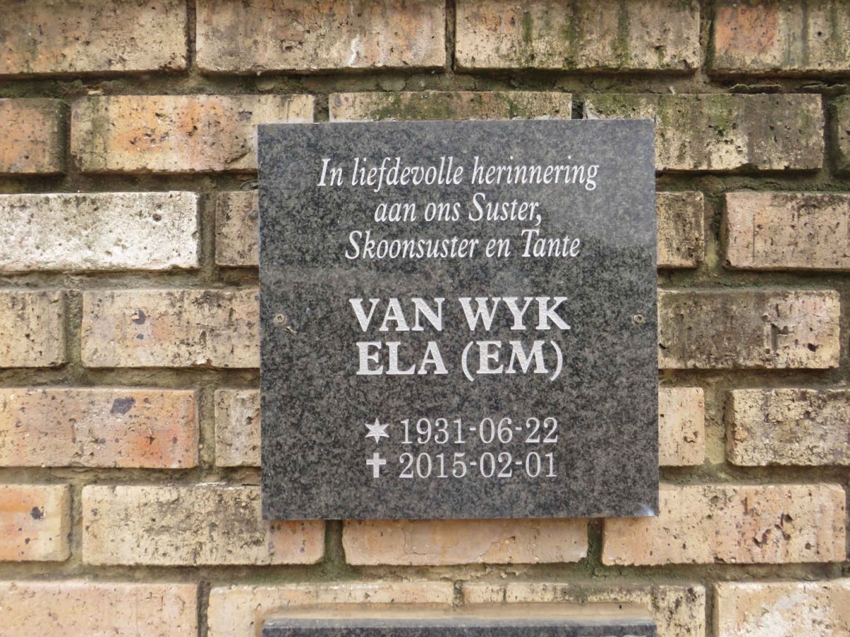 WYK E.L.A., van 1931-2015 
