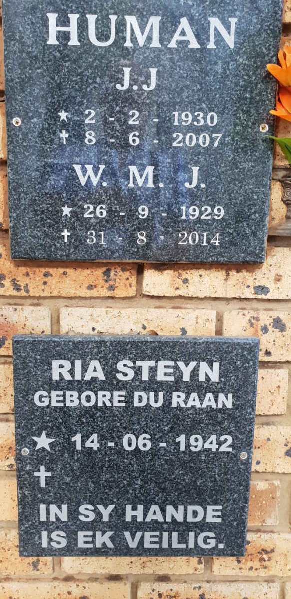 STEYN Ria nee DU RAAN 1942-