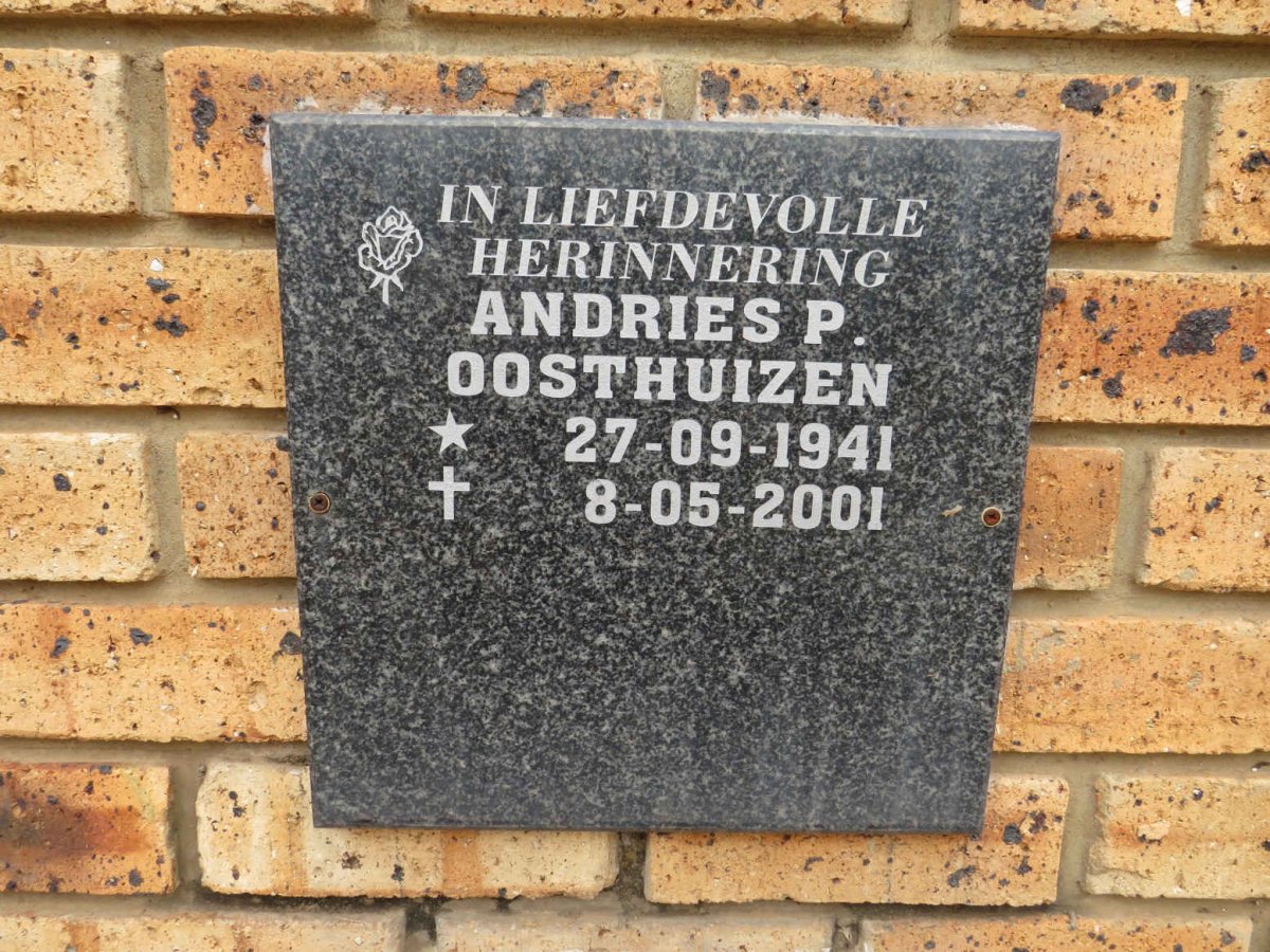 OOSTHUIZEN Andries P. 1941-2001