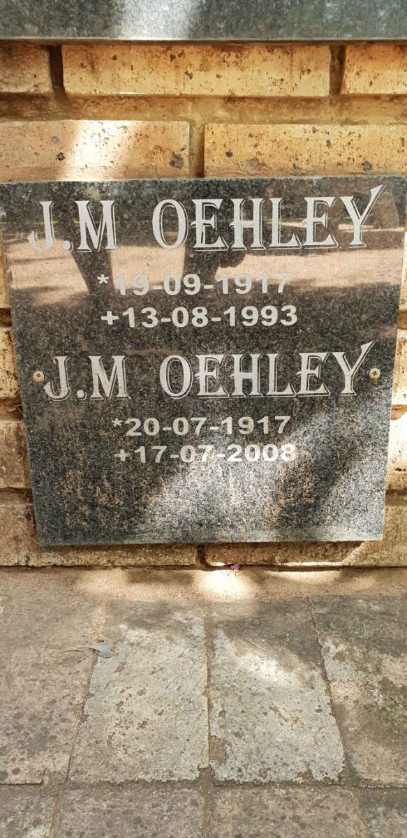 OEHLEY J.M. 1917-1993 &amp; J.M. 1917-2003