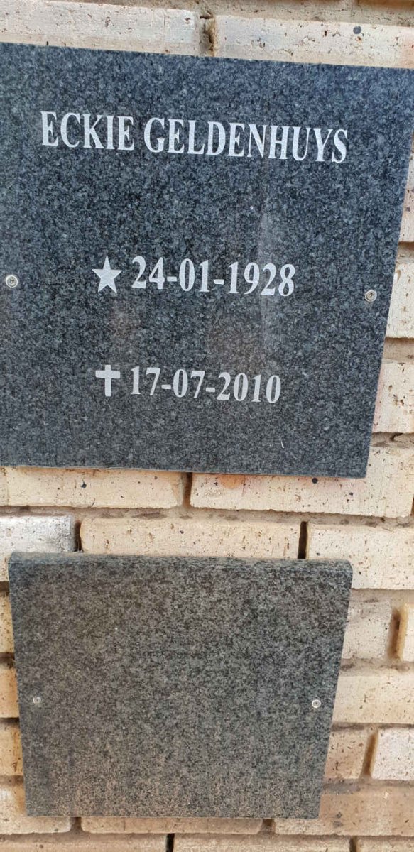 GELDENHUYS Eckie 1928-2010