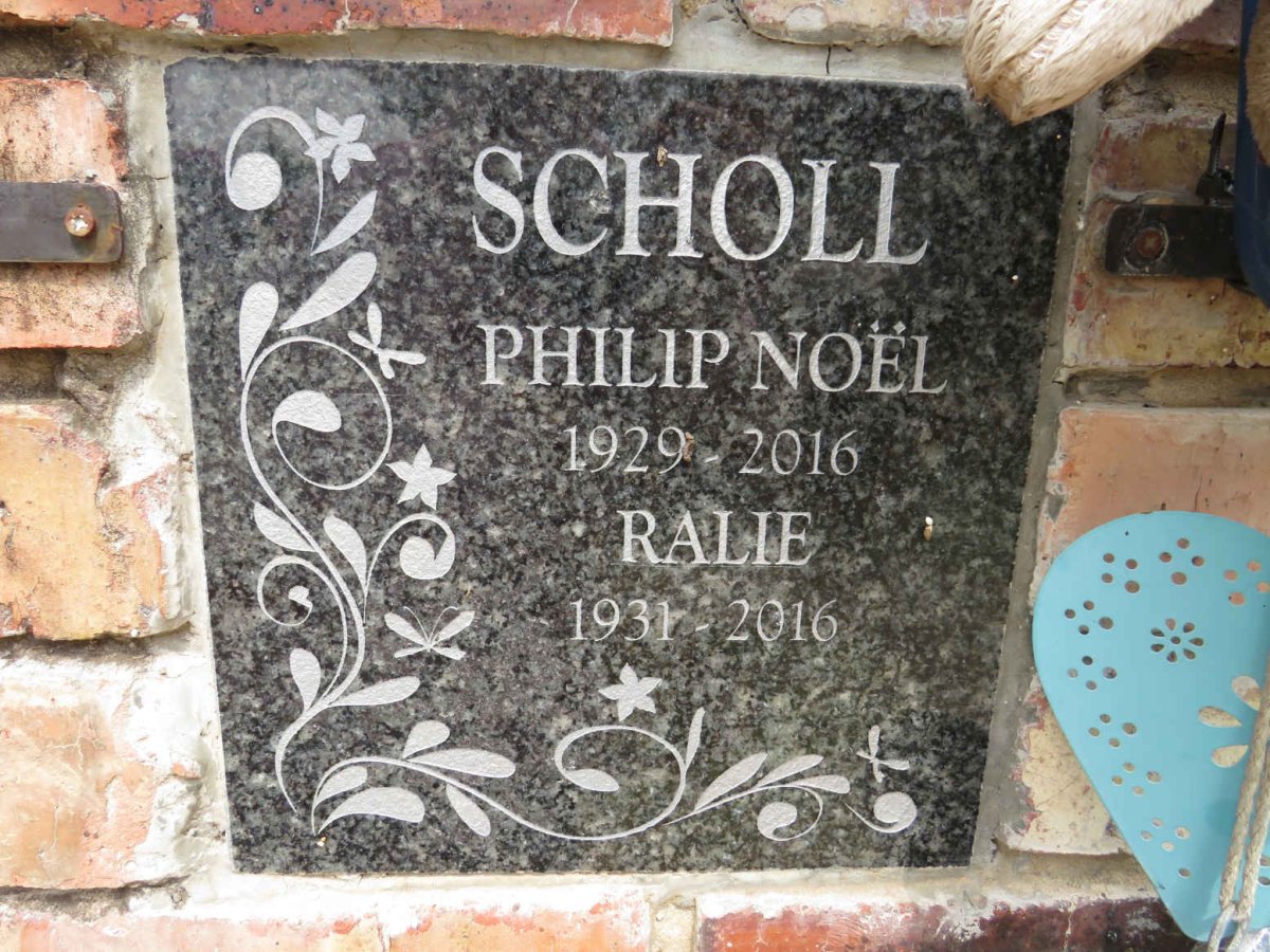 SCHOLL Philip Noel 1929-2016 & Ralie 1931-2016