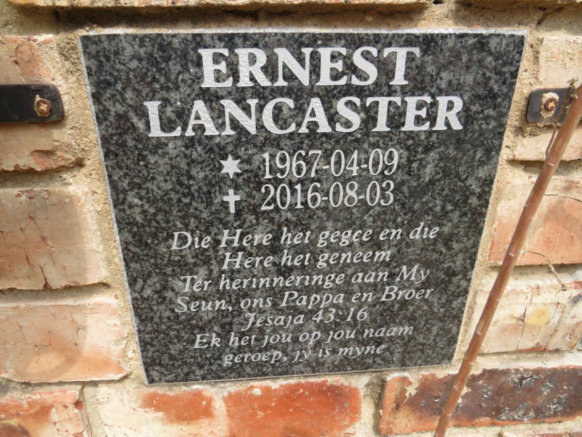 LANCASTER Ernest 1967-2016