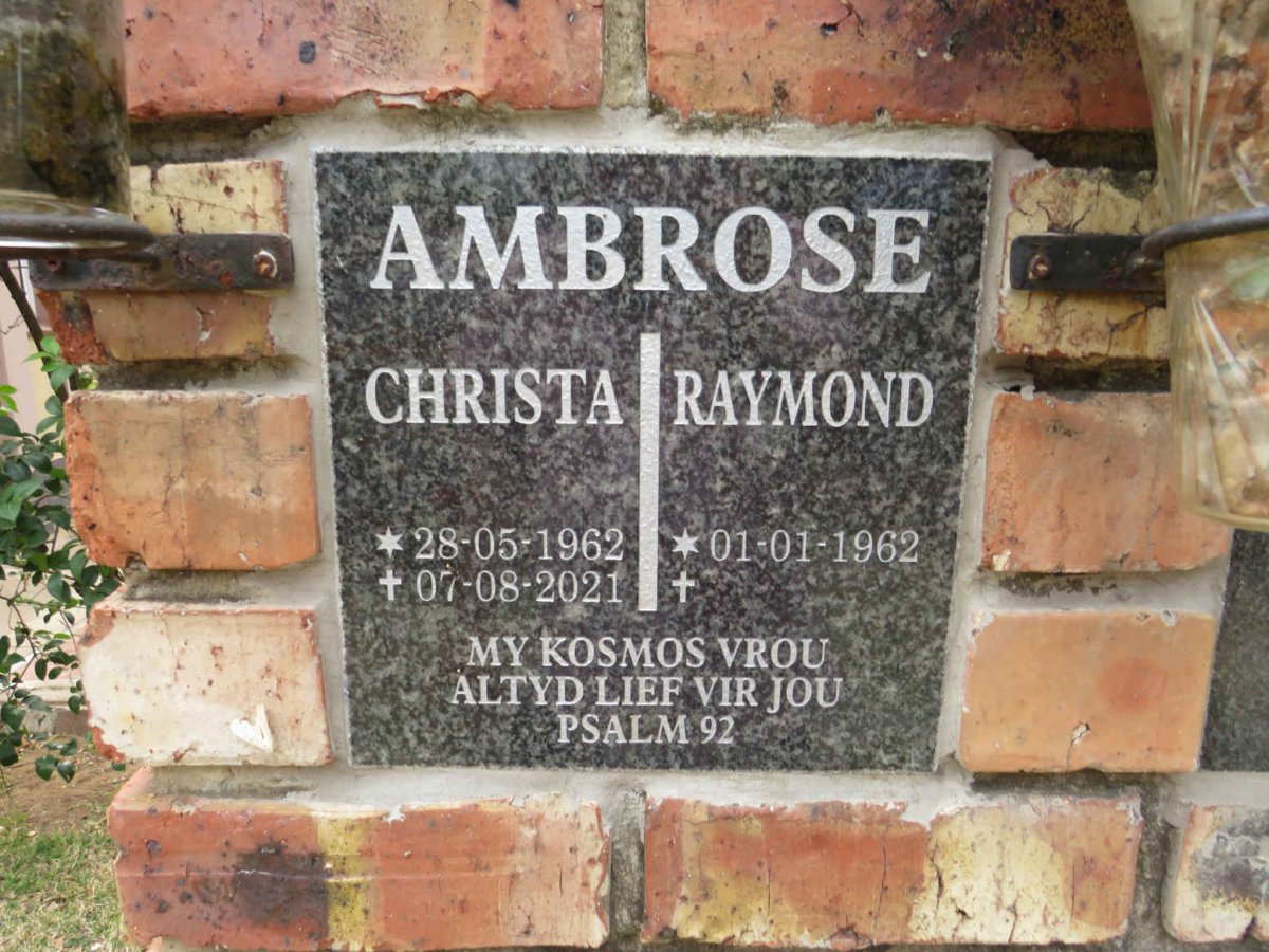 AMBROSE Raymond 1962- & Christa 1962-2021