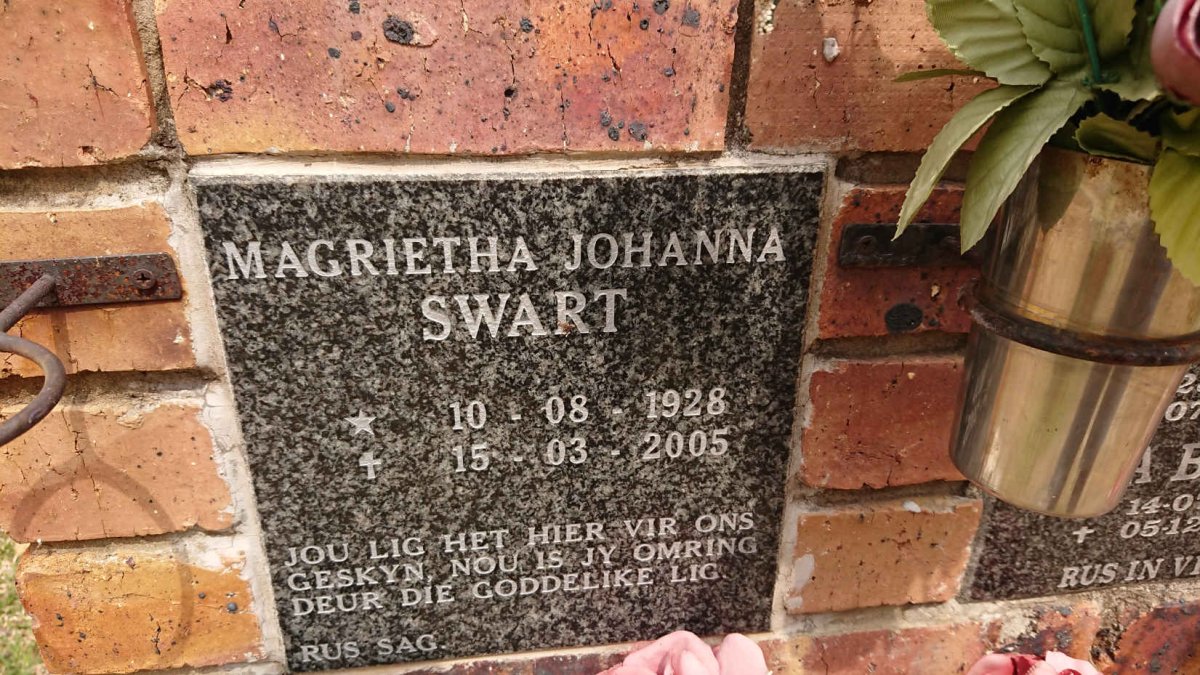 SWART Magrietha Johanna 1928-2005