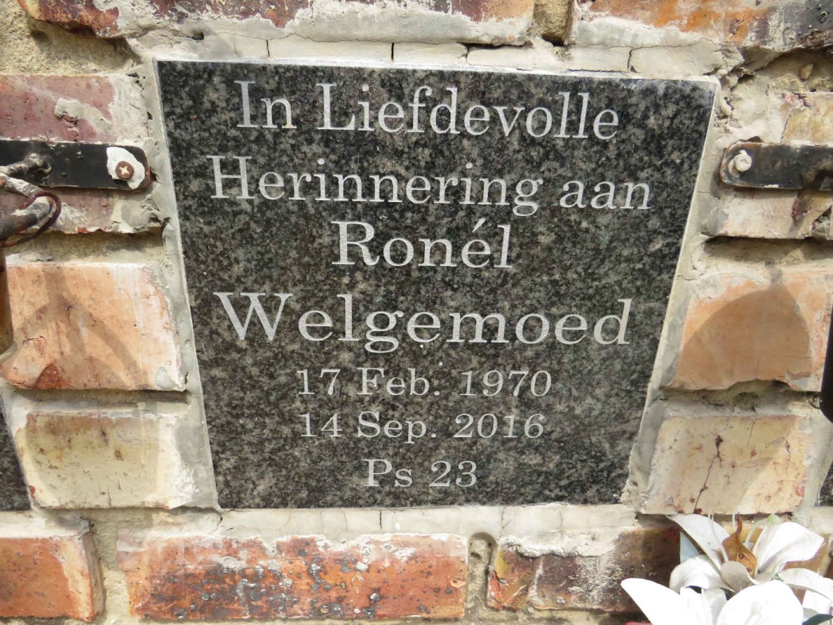 WELGEMOED Ronel 1970-2016