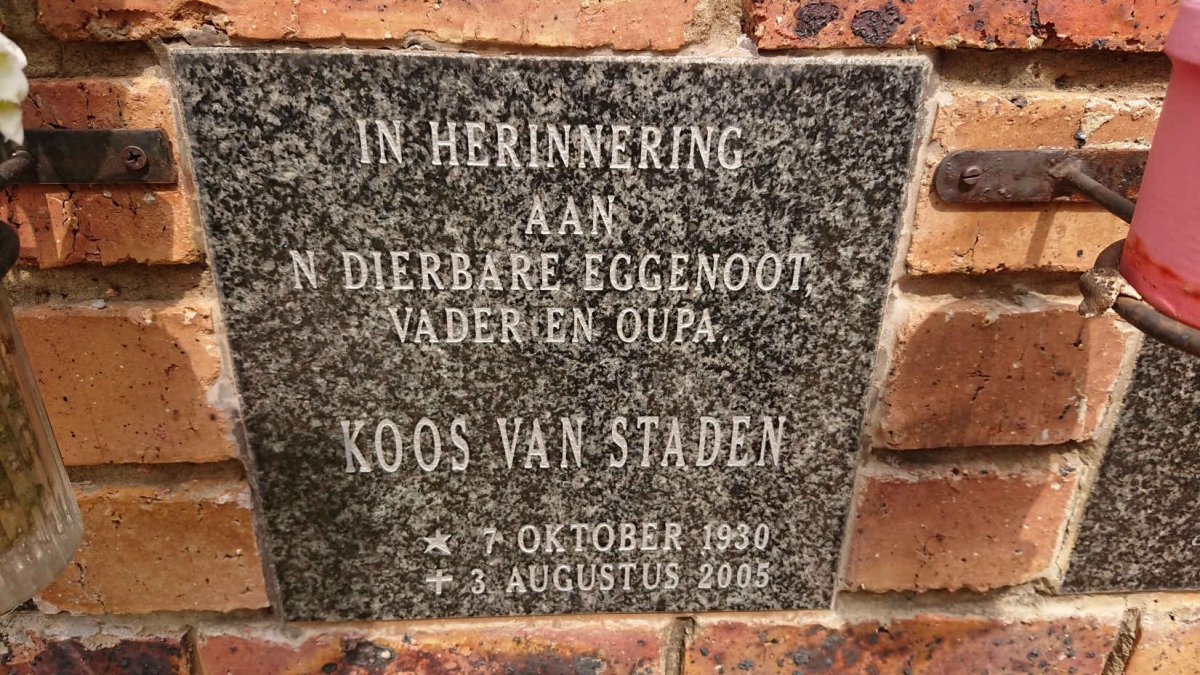 STADEN Koos, van 1930-2005