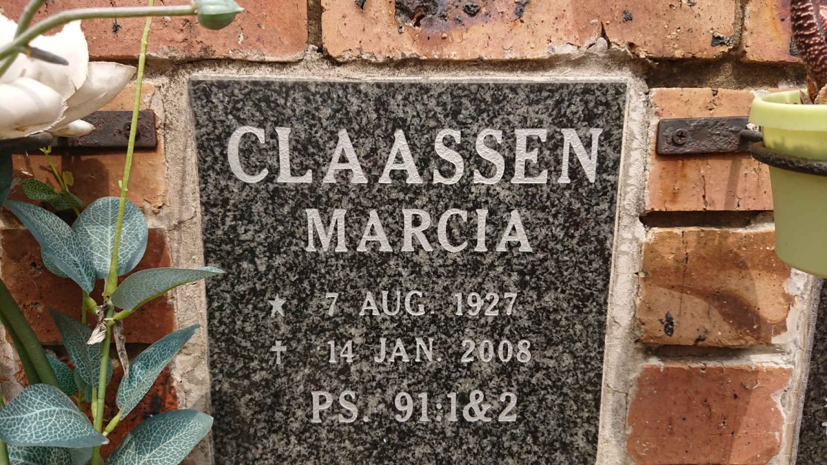 CLAASSEN Marcia 1927-2008