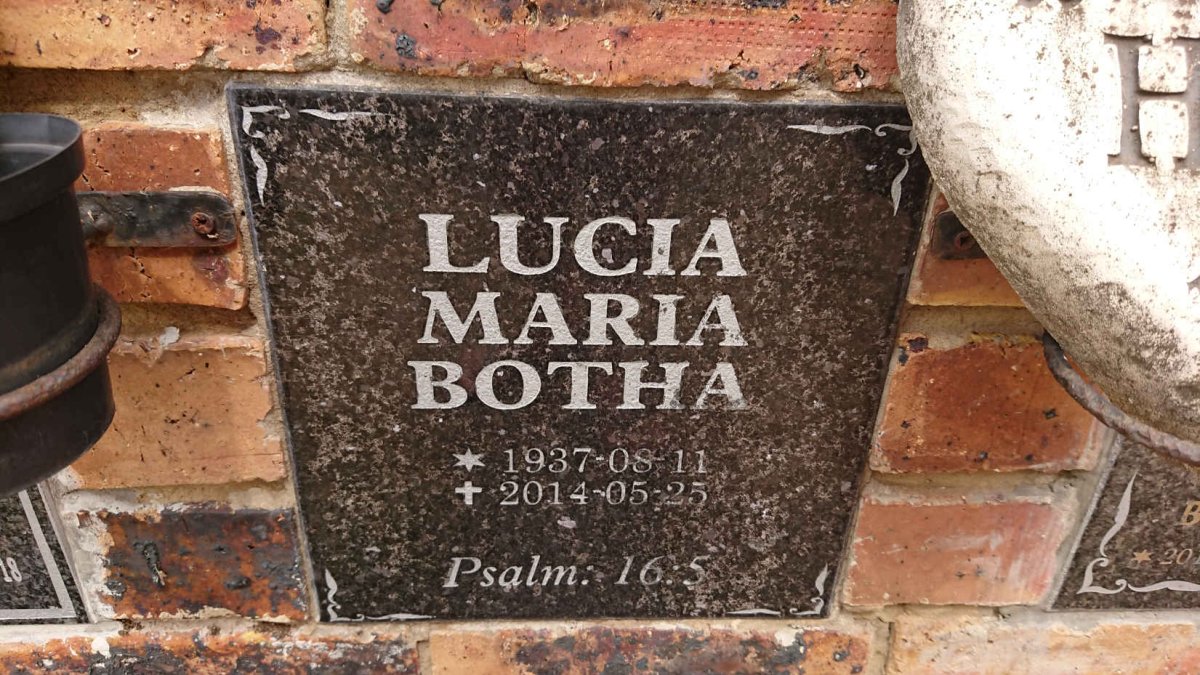 BOTHA Lucia Maria 1937-2014
