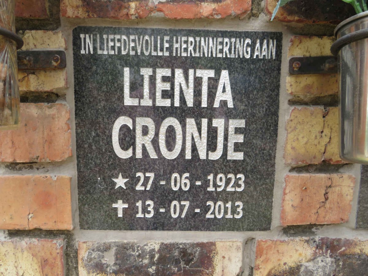 CRONJE Lienta 1923-2013