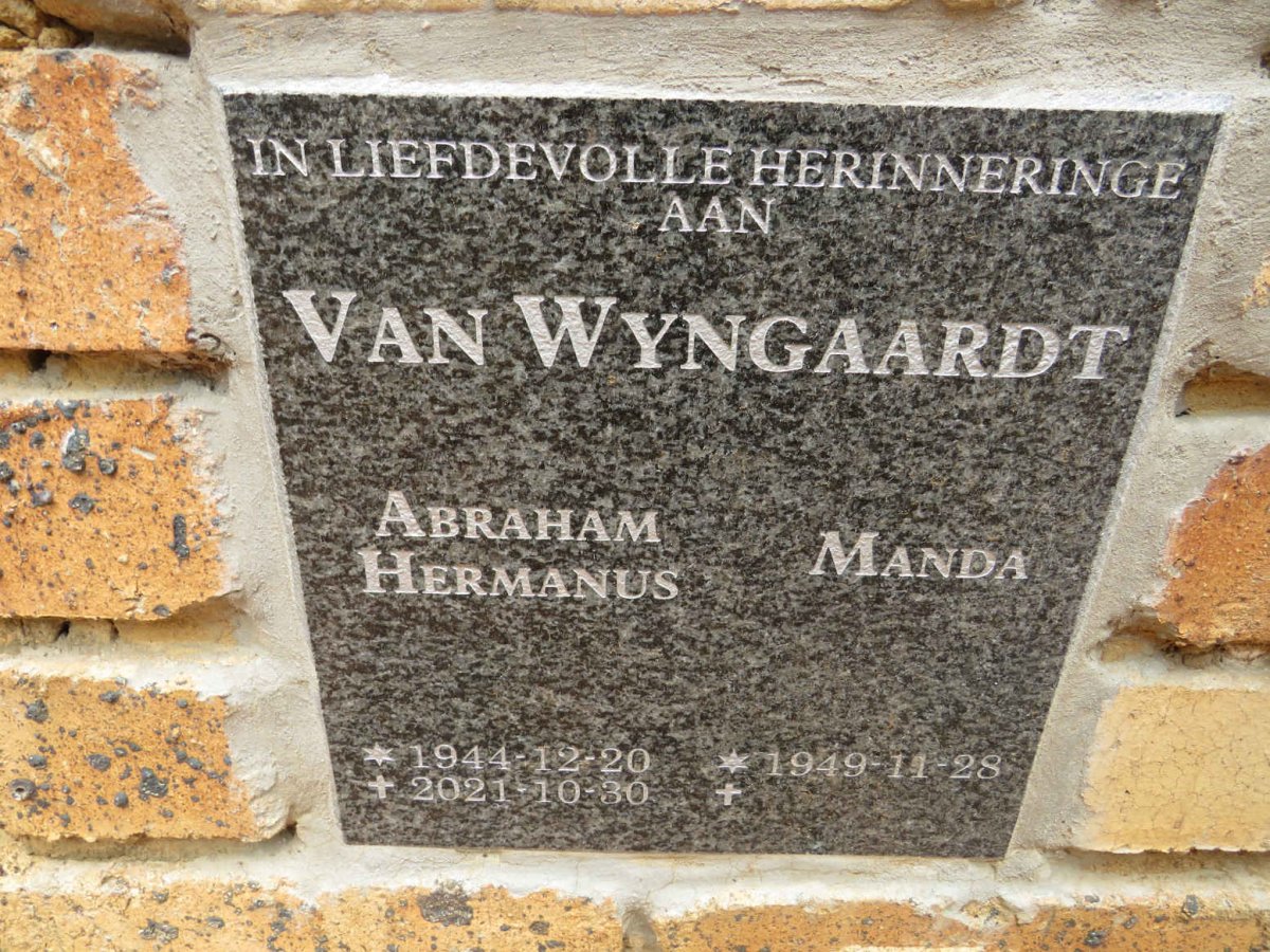 WYNGAARDT Abraham Hermanus, van 1944-2021