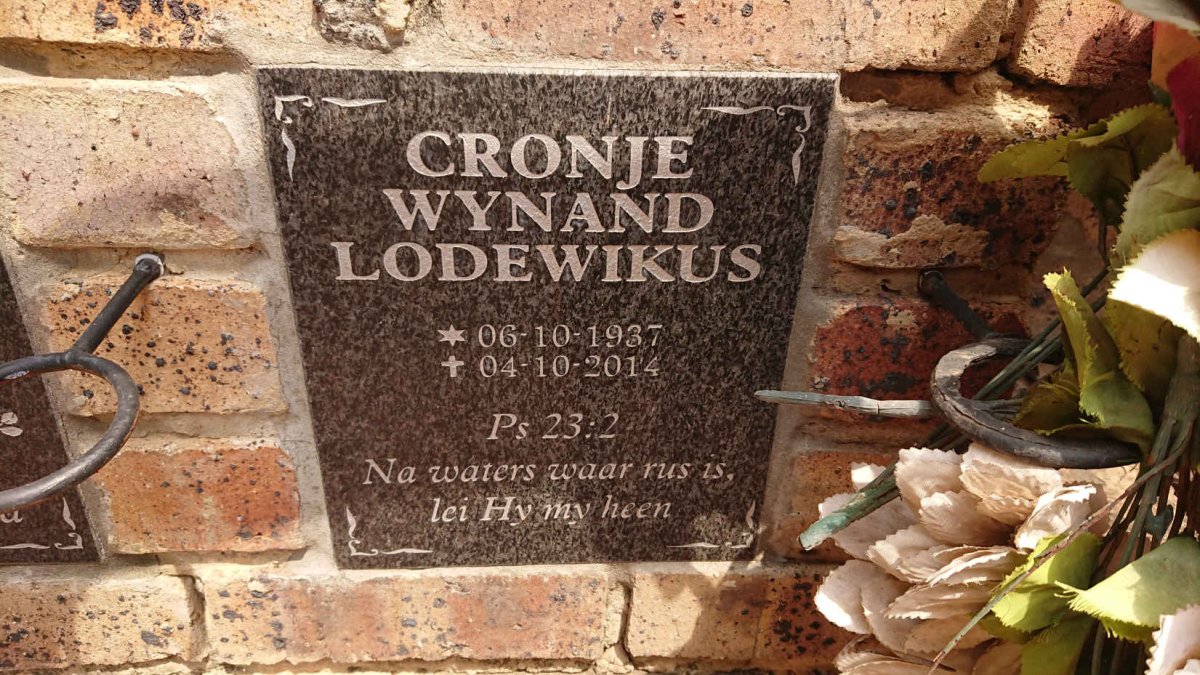 CRONJE Wynand Lodewikus 1937-2014