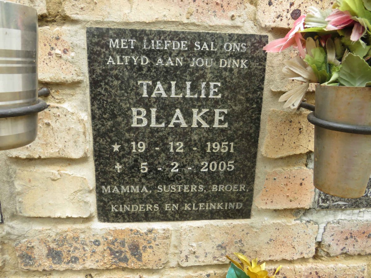 BLAKE Tallie 1951-2005