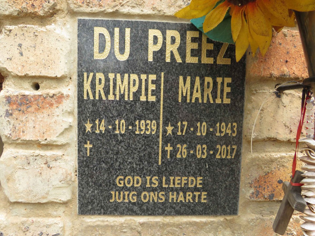 PREEZ Krimpie, du 1939- & Marie 1943-2017