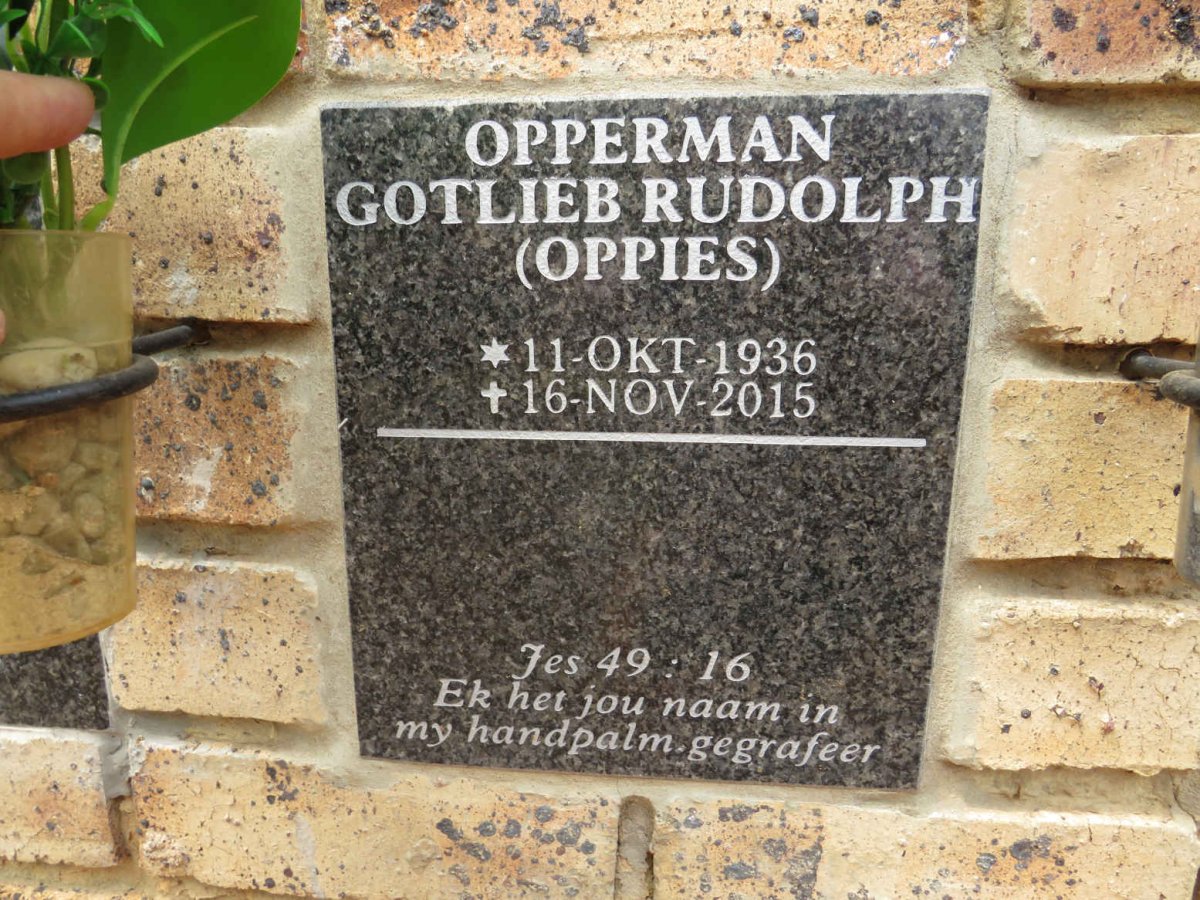 OPPERMAN Gotlieb Rudolph 1936-2015