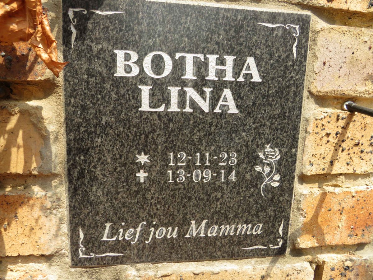 BOTHA Lina 1923-2014